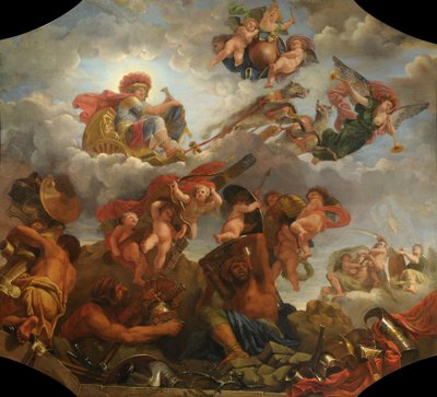 Marte en su carro tirado por lobos de Claude II Audran